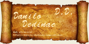 Danilo Dedinac vizit kartica